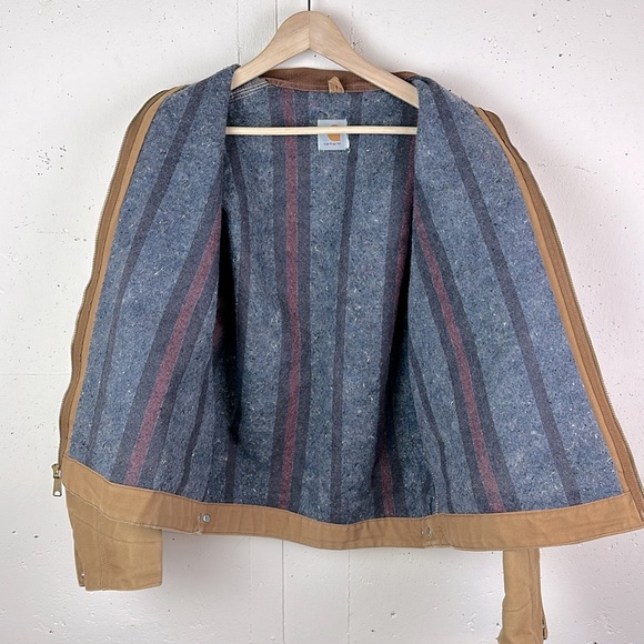 Vintage 90’s Carhartt Detroit Chore Blanket Jacket Brown - Picture 2 of 7